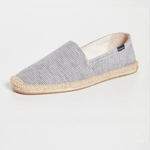 Soludos Original Classics Stripe Espadrilles women 9 navy blue white slip on